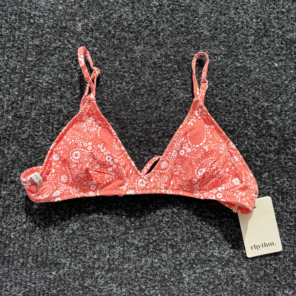 Rhythm orange paisley bikini top